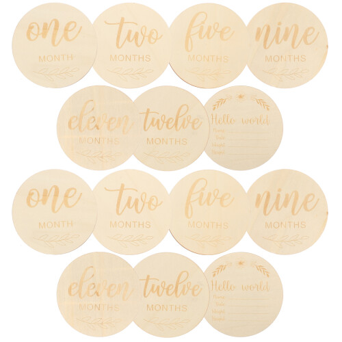 14 Pezzi Schede Baby Milestone In Legno Per Mensile