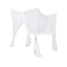 Witte Net Bed Canopy 4 Met Fijne Polyester Bescherming