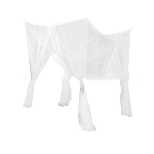 Witte Net Bed Canopy 4 Met Fijne Polyester Bescherming