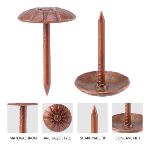 500Pcs Brown Iron Sofa Nails Antique Round Thumb Tack Decorative Studs 2
