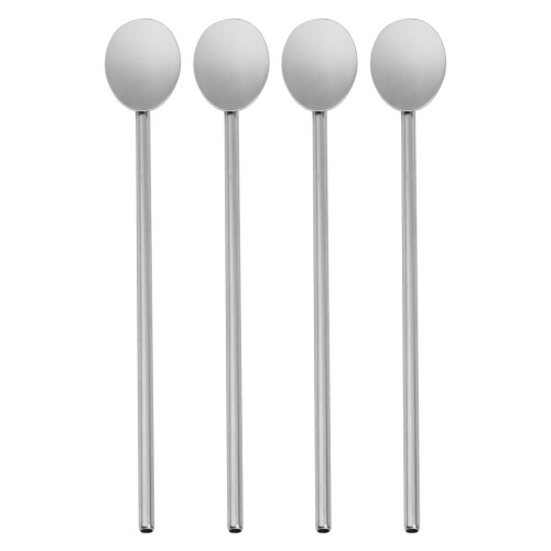 4Pcs Stainless Steel Mixing Spoons Silver Bar Cocktail Stirring Tools