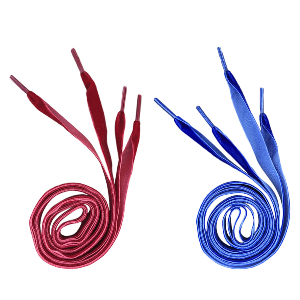 2 Paar 1,6 Cm Platte Schoenveters 80 Cm Karmozijnrood En-image