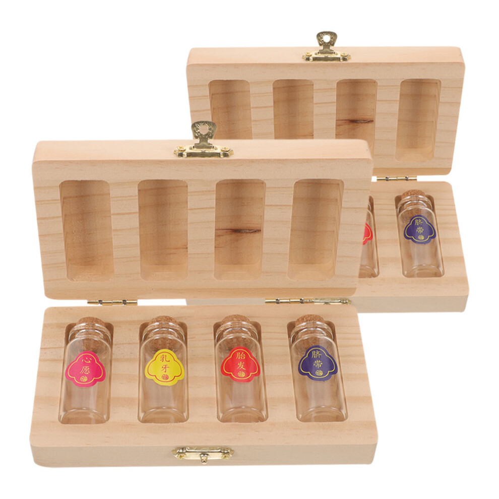 Baby Wooden Glass Fetal Hair Teeth Keepsake Organizer Aboofan