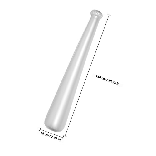 Silver Inflatable Baseball Bat Durable PVC Toy for Summer Pool Fun 1