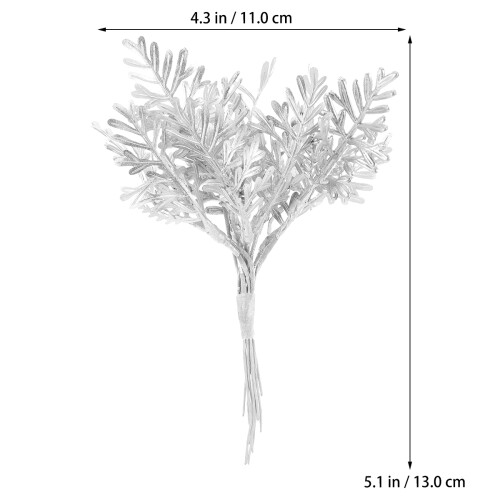 2Pcs Silver Plastic Christmas Pine Picks for Festive Decorating 2