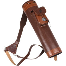 Archery Quiver Back Arrow Quiver Holder Hold 24pcs Arrows Adjustable Leather Shoulder Bag Bow Hunting Target Arrow Bag