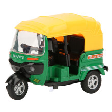 Alloy Kid Three Wheels Motorcycle Pull Back Car Model Toy with Lights & Sound, Green