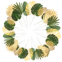 1 Set Hawaii- Faux Monstera Blätter Künstliche Tischdekoration