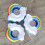 4St Inflatable Schwimmender Regenbogen Getränkehalter Für 6