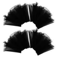 4 Unidades Embalagem Flores Borda Falsa Preto