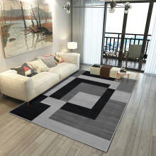 (MILO BLACK GREY, 160cm x 230cm (5ft 2" x 7ft 5")- Area Rug/Carpet) Non Slip Area Rugs Printed Geometric Carpets Mats