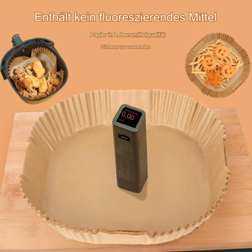 Bagepapir til airfryer, 100 stk., 20 cm, non-stick, vandtæt bagepapir 1