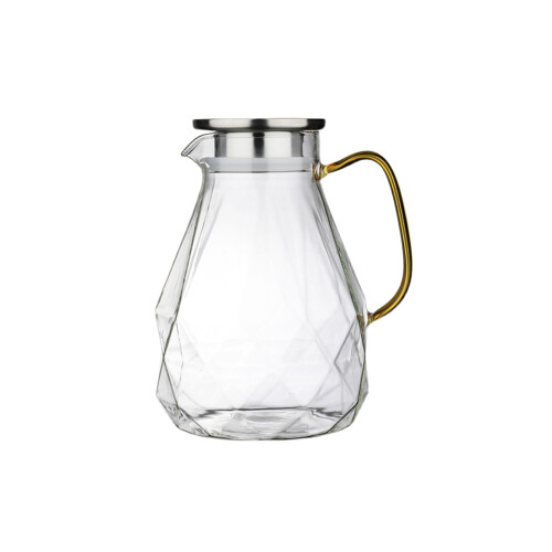 Karaff 2,2 liter, glaskanna med lock, transparent 2