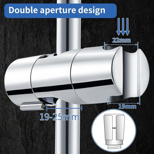 Joyoldelf universal hånddusjholder, 19–25 mm justerbart dusjhodefeste, dusjhodeholder for baderom, ABS forkrommet dusjhode 1
