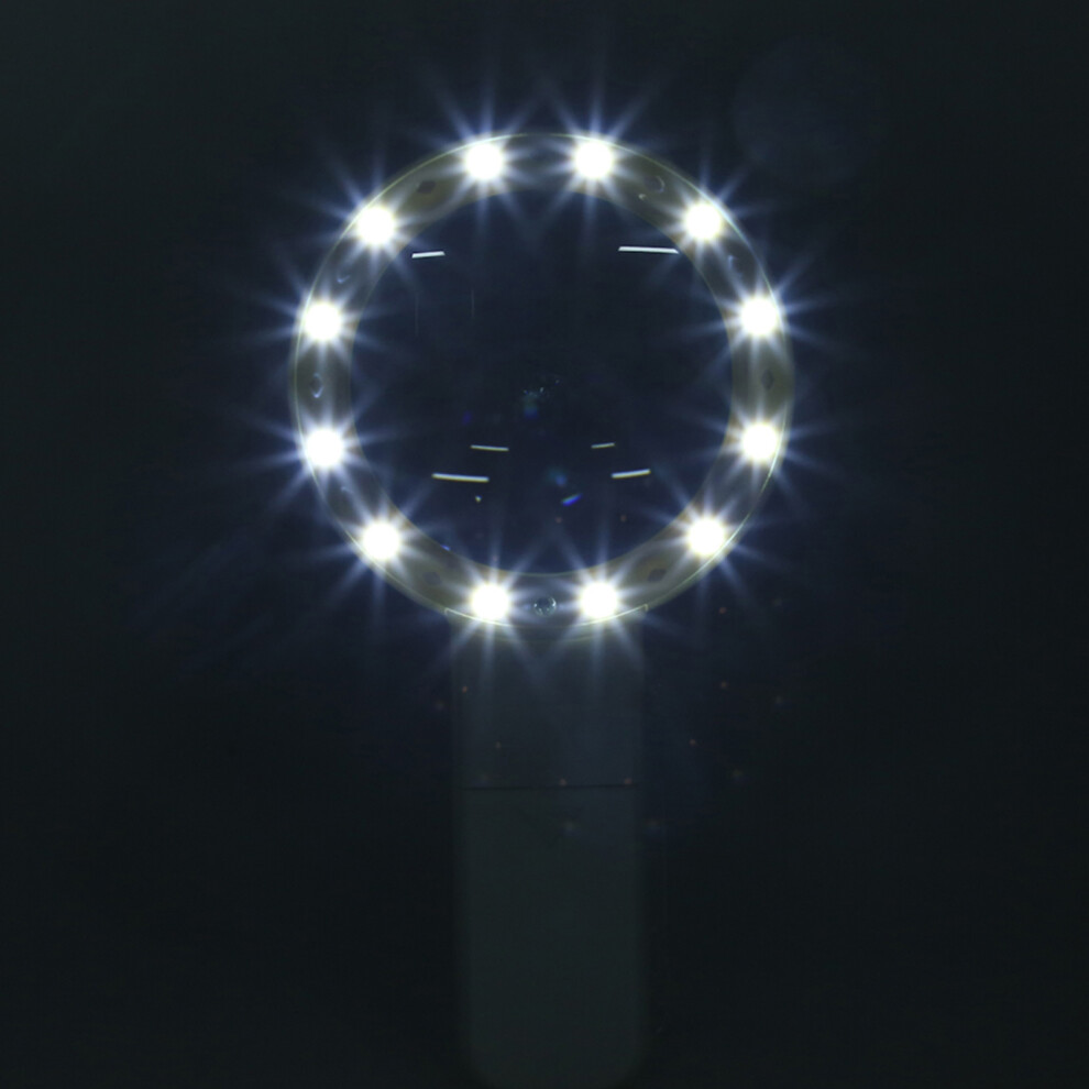 Light 30X Handheld Magnifier With Double Layer Lens And Led Uv Banknote Illumination