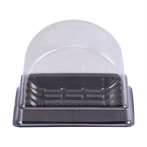 50 Gebackenes Verpackungsbox Transparent Halbrund Schwarz