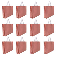 1Set Gouden Nonwoven Geschenk- En Winkeltas Voor Feest En Cadeaus