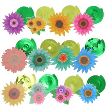 12Stück Hängende Blumen-Spiraldekoration Sonnenblumenmuster