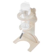 Black Wooden and Plastic Stand Water Bottle Holder for Hamsters