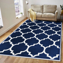 Large Area Rugs Carpet Non Slip Hallway Kitchen Runner Living Bedroom Door Mat AVA NAVY RUG_200 x 290