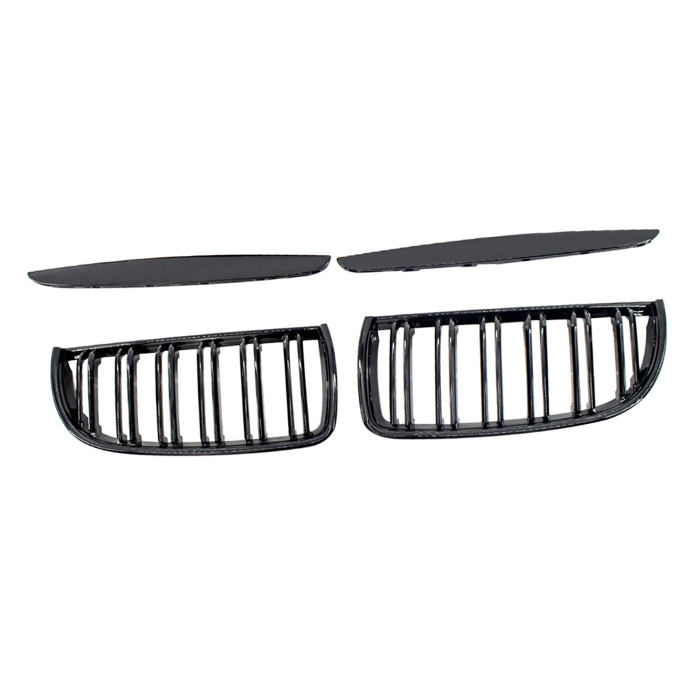 2Pcs Gloss Front Bar Grille Replacement For E90 2005-2008 Sedan/Wagon Black 3621362402010