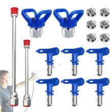 Rallonge pour pistolet à peinture avec buses, perche d'extension pour pistolet à peinture sans air, accessoire universel léger et facile à