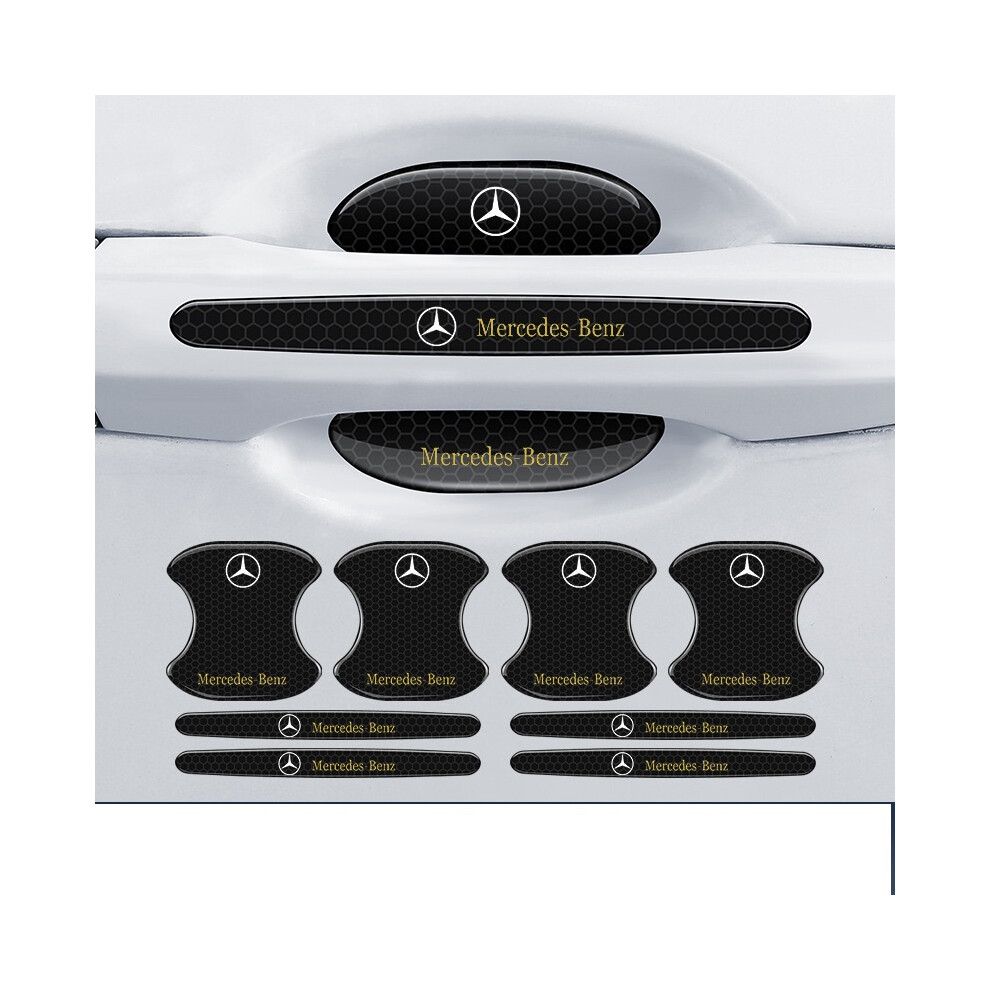 (BENZ) 8PCS Black Car Door Handle Cup Protector Anti-Scratches Cover Guard Film Protector Stickers