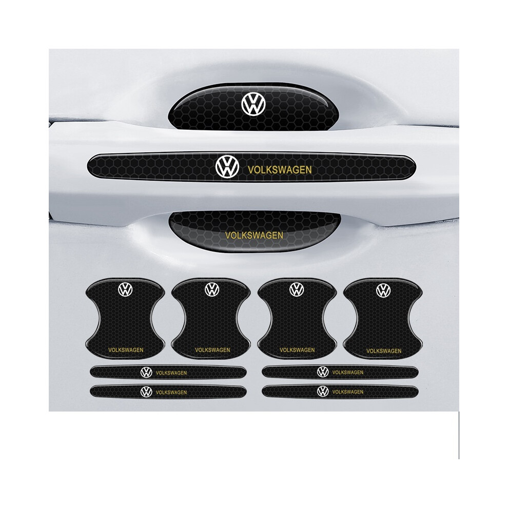 (VW) 8PCS Black Car Door Handle Cup Protector Anti-Scratches Cover Guard Film Protector Stickers