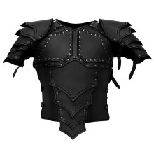 Leather Armor, Mens Medieval Chest Armor Knight Chest Armor Adjustable Viking Breastplate Costume For Halloween Cosplay Wargame Paintball Party BK