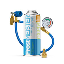 FROSTMEISTER 2in1 400ml - Dose R1234yf + Schlauch mit Manometer + Adapter VERSORGUNGSSATZ FÜR SONNENDIENST-LUFTBETRIEB