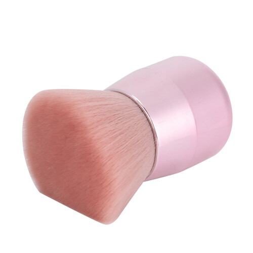 Portable Handle Makeup Brush, Fiber Wool, Oblique/Round Head, Soft Face Tool 2