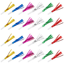 24 Teile Glitzer Franzige Metallische Blowouts Pfeifen Bunt