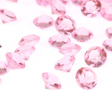 500 Stück 10mm Transparente Pinke Acryl Diamond Edelsteine für DIY- und Hochzeitsdekorationen