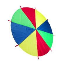Portable Parachute Colorful Rainbow Parachute for Kindergarten Outdoor Training Group Games with Carry Bag for Boys