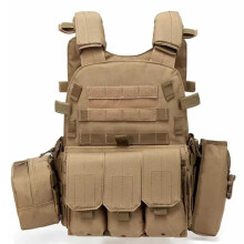 Tactical Vest, Military Assault Molle Gear for Airsoft and Paintball, Combat Protective Vest for Outdoor Hunting and Adventure One Size B