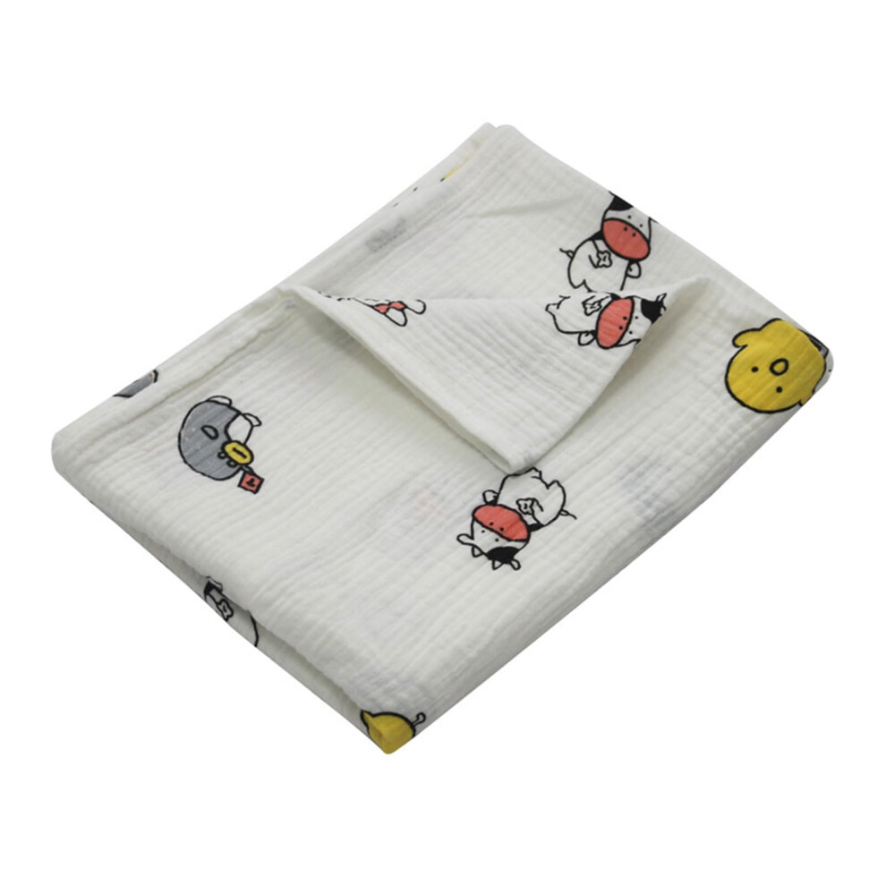 Cotton Receiving Blanket for Toddler Newborn Stroller Blankets Towel Strong Absorbent Swaddles Wrap Multi-Layer Cow