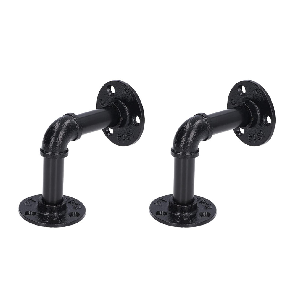 Iron Pipe Shelf, Industrial Pipe Design Stylish Simple Fine Workmanship Strong Hardness Pipe Shelf Brackets Sturdy Durable For Home For Bedroom 9105992142934