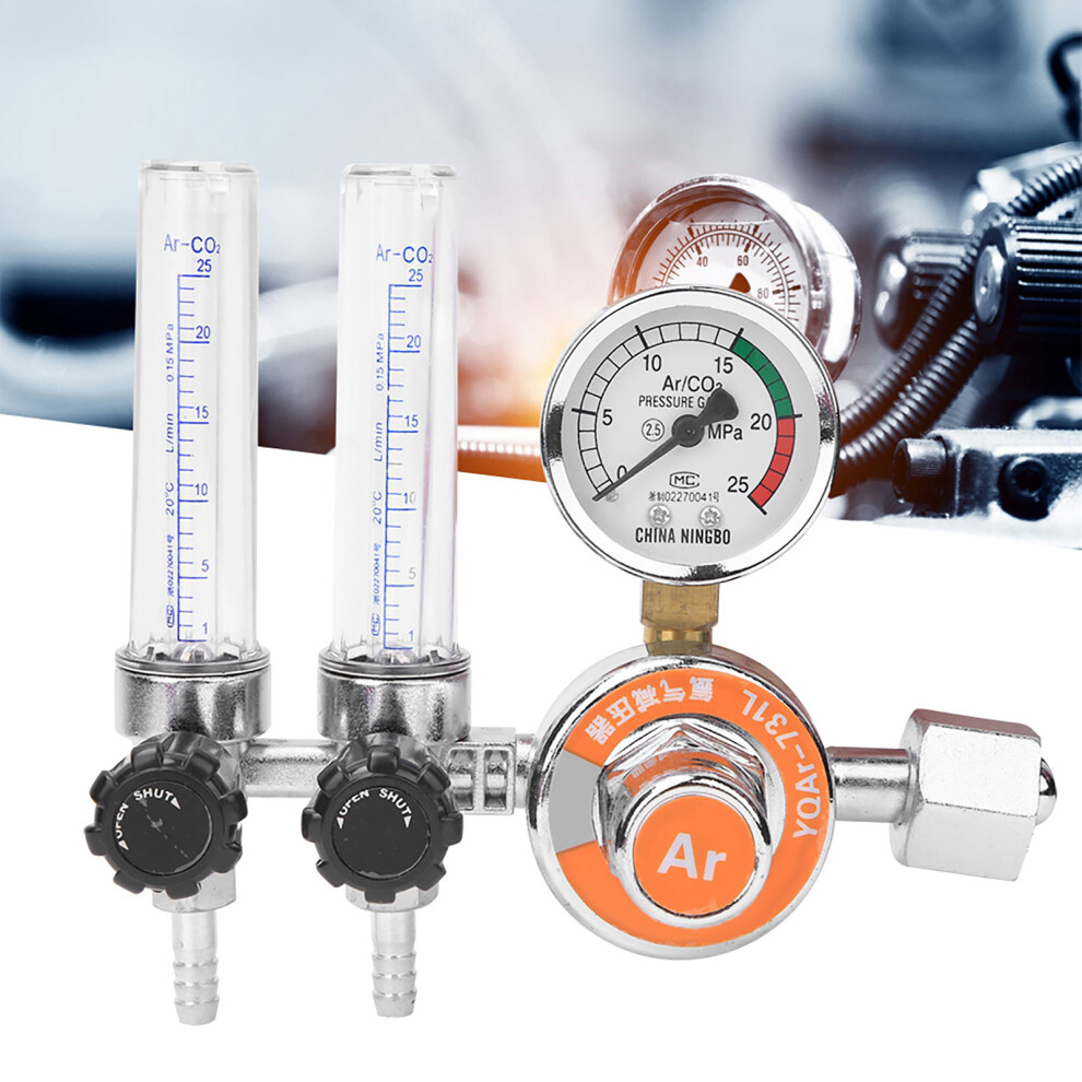 Argon Regulator Zinc Alloy Double Tube G5/8Inch Gas Control For Welding 8741362407701