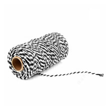 2mm 100% Cotton Macrame Cord String Rope Home Textile Beige Twisted Colorful Twine Cord Braided Thread Craft Wedding Decoration (Color : Black White)