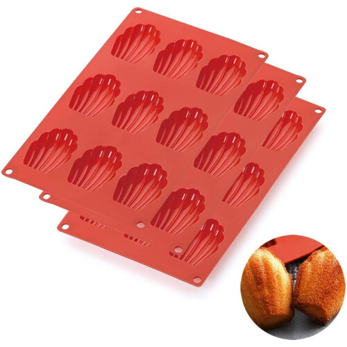 Εύκαμπτα πολυχρηστικά ταψιά Madeleine, αντικολλητικά καλούπια σιλικόνης σε σχήμα