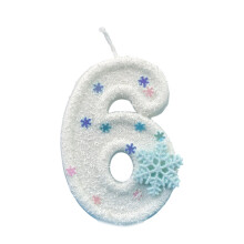 Winter Snowflake Theme Number Candle For Birthdays Parties-6