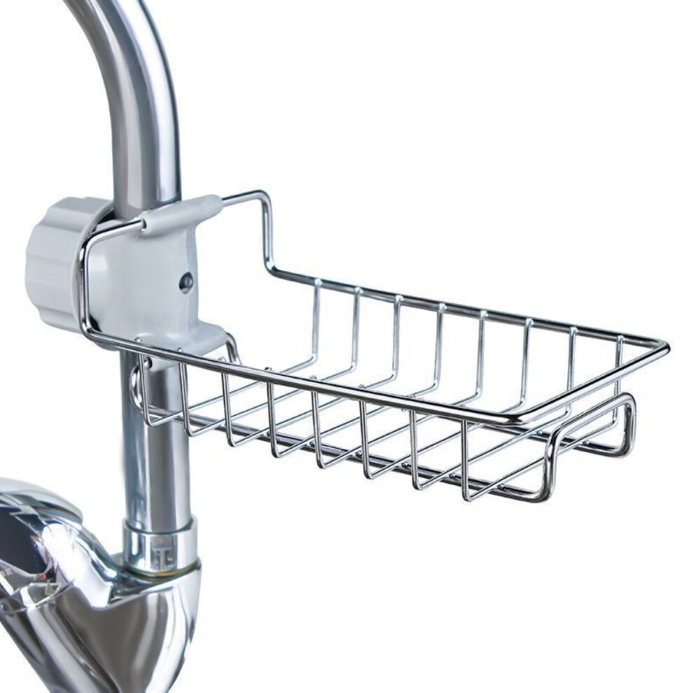 Faucet Sponge Holder, Premium Quality Clamp-On Design, Stainless Steel Sink Caddy For Organized Storage, Rustproof Durable Organizer, Drainer Storage 9318128630742
