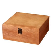 Natural Pinewood Wedding Favor Box With Hinged-L Retro Color