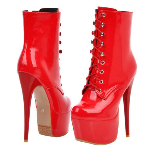 Paar Kurzstiefel Glattleder Für Frauen