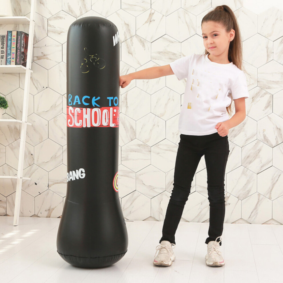 Freestanding Black 1.2M Inflatable Boxing Bag Fitness Stress Relief