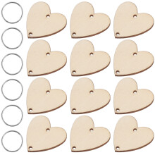 150 Rodajas Madera Forma Corazón Con 50 Anillas Hierro Para Decoración