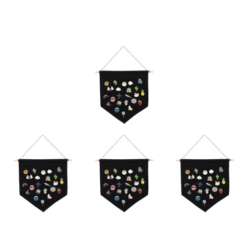 4 Pin Display Pennant Emaille Badge Zwart M 2