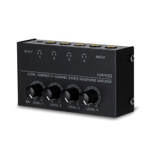 Portable Stereo Headphone Amplifier, 4 Headphone Output Port Earphone Splitter, 6.35mm Jacks