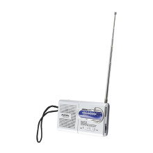 BC-R119 AM/FM Doppelband Mini-Radio mit eingebautem Lautsprecher, Silber-Grau