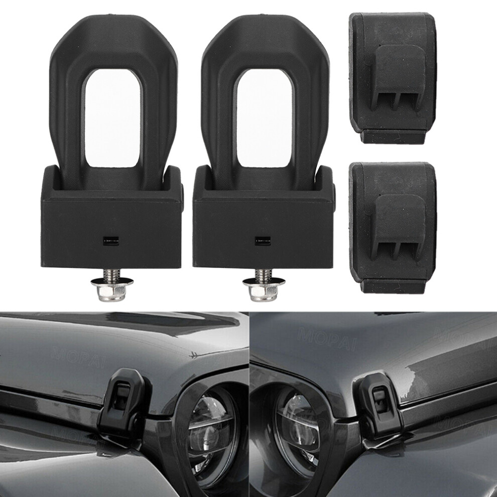 Car Hood Lock Catch Bracket For Jeep Wrangler Jk Jl 2007-2018 Black 5051362412067